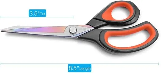 LIVINGO Premium Tailor Scissors Heavy Duty Multi-Purpose Titanium Coating Forged Stainless Steel Sewing Fabric Leather Dressmaking Comfort Grip Shears Professional Crafting (8.5 INCH)