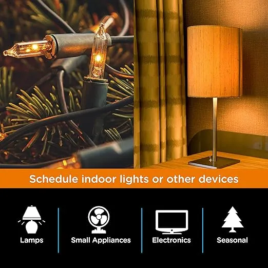myTouchSmart Simple Set 24hr Digital Timer, 1-Polarized Outlet Timer, 2-Prong Indoor Timer Outlet, Programmable Daily ON/OFF Plug Timer, 125V Light Timer, Lamp Timer, Seasonal Lights, White, 26892