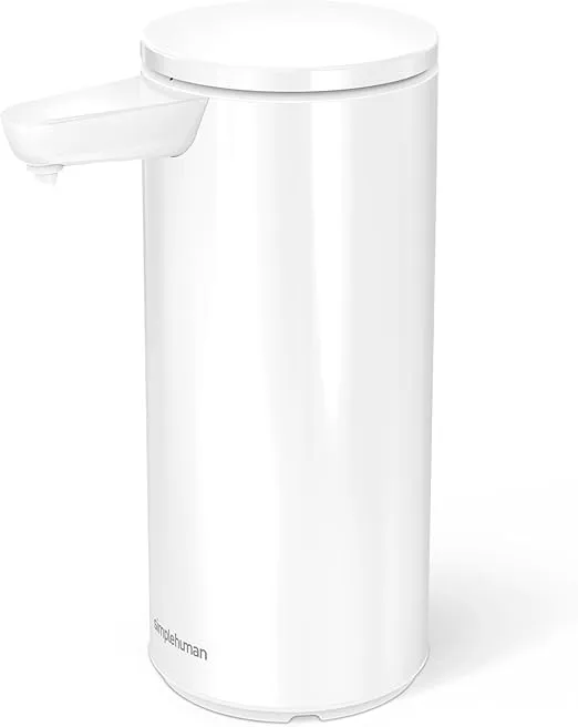 simplehuman 9 oz. Touch-Free Automatic Rechargeable Sensor Pump, White Stainless Steel, 2024 Model