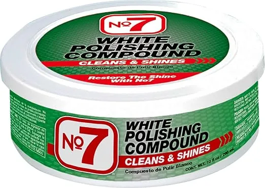 No.7 White Polishing Compound - Case of 12 x 10 Fl Oz - Cleans and Shines - Removes Heavy Traffic Film, Stains, Light Scratches and Weathered Paint