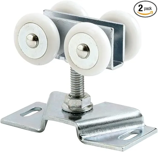 Prime-Line MP7449 Door Roller Assembly, 7/8 In., Convex, Plastic, Steel Bracket and Ball Bearings (2 Pack)