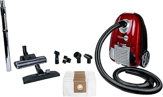 Atrix AHC Turbo Red HEPA 6-Quart Canister Vacuum Cleaner – Premium Bundle for Home & Carpet Cleaning, Includes Accessories & Variable Speed Motor