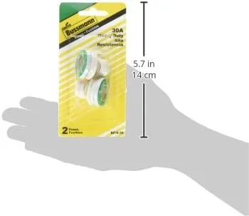 Bussmann BP/S-30 30 Amp Type S Time-Delay Dual-Element Plug Fuse Rejection Base, 125V UL Listed Carded, 2-Pack