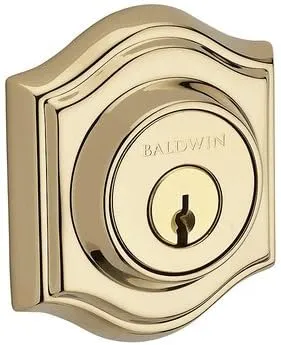 Baldwin SC.TAD.003 Lifetime Polished Brass Single Cylinder Traditional Arch Deadbolt