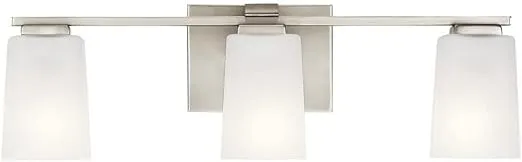 Kichler 55017NI Roehm Vanity, 3-Light 225 Total Watts, Brushed Nickel
