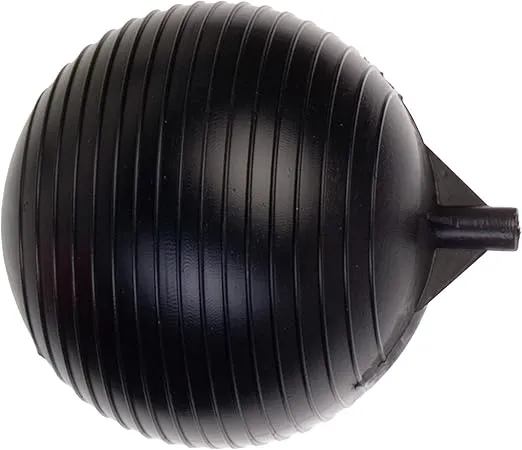 Kerick Valve PF06 Polyethylene Sphere Float Ball, 6" Diameter, 6" Length, 1/4" Female Thread,Black