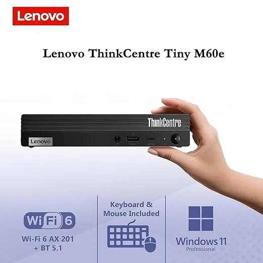 Lenovo ThinkCentre Business Mini Desktop, Intel Core Processor(Up to 4.3Ghz), 16GB RAM, 256GB SSD, Display Port, HDMI, USB Type-C, RJ-45, Wi-Fi 6, Windows 11 Pro, Black