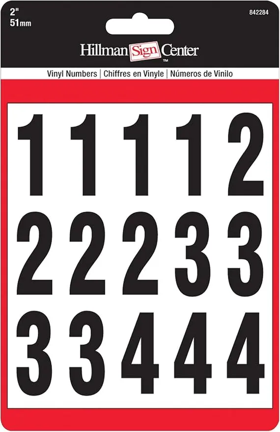 842284 Numbers Kit, Black/White, 2-Inch