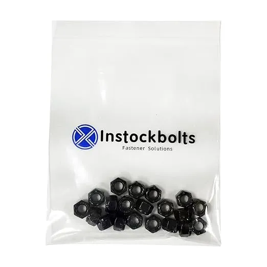 M10 Black Nylon Insert Lock Nuts, Stainless Steel 304 (18-8) Black Coating Lock Nuts with Nylon Insert, 20pcs