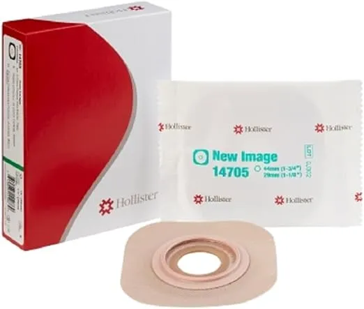 Hollister New Image Flat Flextend Skin Barrier, Green Color Match – 1-3/4” Flange, Ostomy Skin Barrier, Ostomy Supplies, 5 Pack, Pre-Sized 1-1/8”