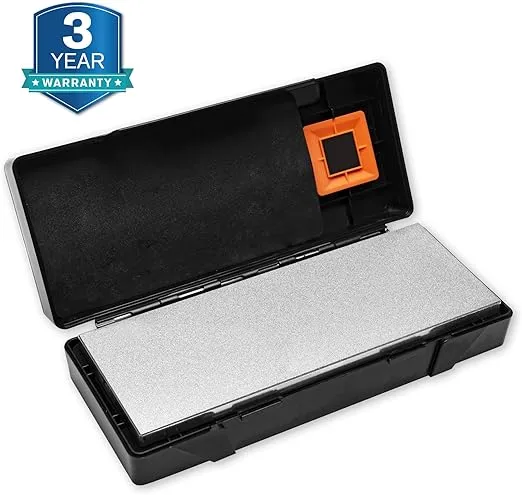 SHARPAL 162N Double-sided Diamond Sharpening Stone Whetstone Knife Sharpener |Coarse 325 / Extra Fine 1200 Grit | Storage Case with NonSlip Base & Angle Guide (8 in. x 3 in.)