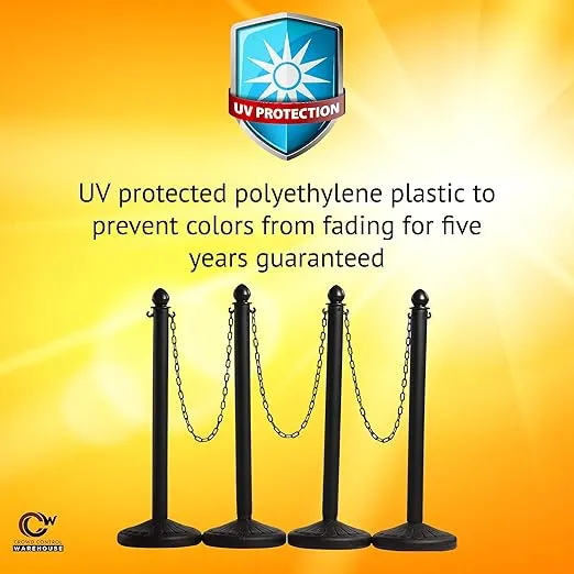 Montour Line Plastic Chain Safety Barrier, Lightweight, Crowd Control Black 2 Inch 500 Foot Long