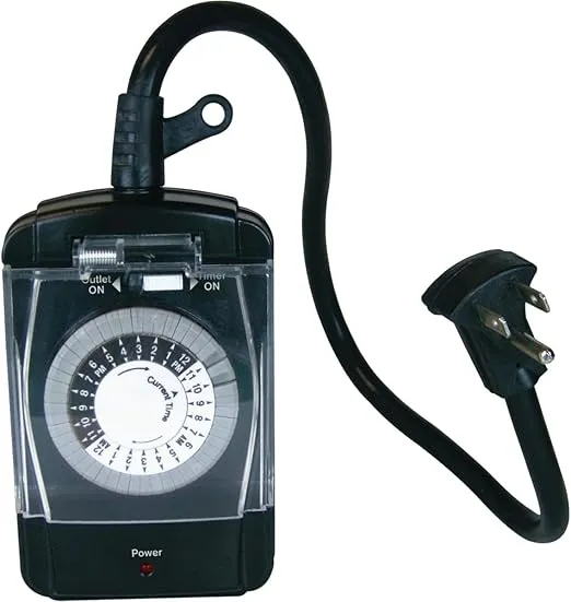 Prime Wire & Cable TNO24111 2-Outlet Pigtail with 24 Hour Electro Mechanical Timer