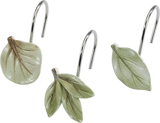 Avanti Linens - Shower Curtain Hooks, Fall Inspired Home Decor, Set of 12 (Ombre Leaves Collection)