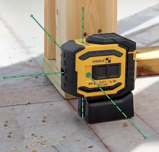 Stabila 03165 LA-5P Green 5 Point Laser Level Tool Set
