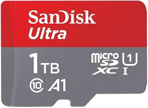 SanDisk 1TB Ultra microSDXC UHS-I Memory Card with Adapter - Up to 150MB/s, C10, U1, Full HD, A1, MicroSD Card - SDSQUAC-1T00-GN6MA [New Version]