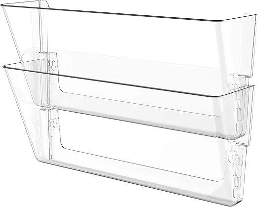 Storex Wall Files, Legal Size, 16 x 10.55 x 4 Inches, Clear, Set of 2 (70224A06C)