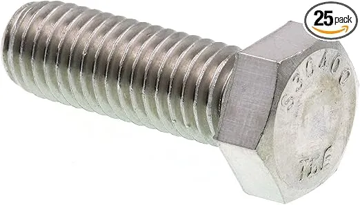 Prime-Line 9060398 Hex Bolts, 1/2 In.-13 X 1-1/2 In, Grade 304 Stainless Steel (25 Pack), Zinc