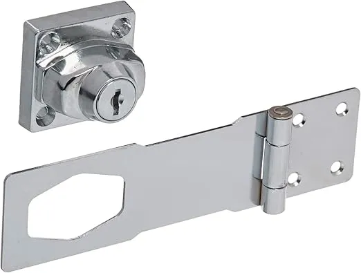 First Watch Security 3708-601 4-1/2" Keyed Alike Hasp Lock Chrome Finish, 1 Count (Pack of 1)