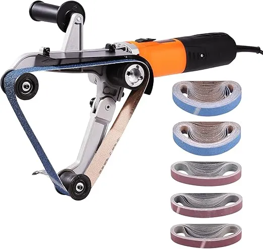 VEVOR Pipe Tube Polisher Sander, 1000W Pipe Belt Sander with 6 Variable Speeds 1100-3200rpm, Professional Belt Sander Grinding Machine with 100PCS Sanding Belts for Burnishing Finishing Rust Removal