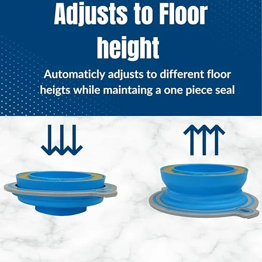 Easy Seal Single Piece Hybrid Wax Ring with Zinc-Plated Bolts for Floor Outlet Toilets New Install or Re-seat, Fits 3-inch or 4-inch Waste Lines