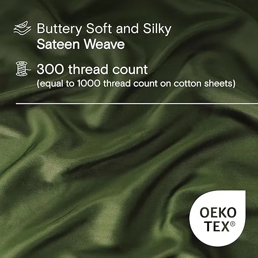 SIJO AiryWeight Tencel Duvet Cover, 100% Lyocell Derived from Eucalyptus, Buttery Soft, Best Cooling Sheets by Architectural Digest (Forest, Twin/Twin XL 70"x90")