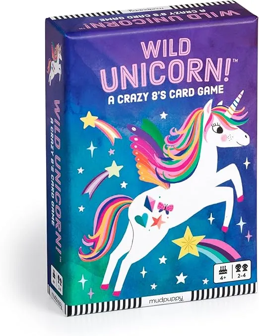 Mudpuppy Wild Unicorn! – A Magical Unicorn Version of Classic Kids Crazy 8’s Memory Game with Color Matching and Pattern Recognition for Children Ages 4 and Up, 2-4 Players