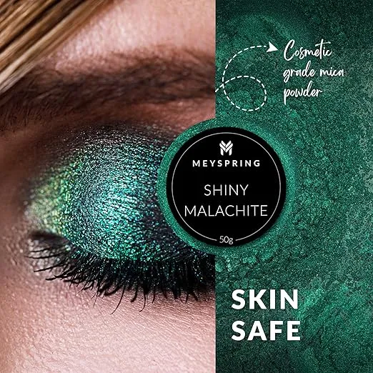 MEYSPRING Shiny Malachite - Epoxy Resin Pigment Green - 50g - Green Mica Powder for Epoxy Resin - Emerald Green Epoxy Pigment