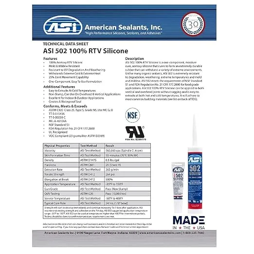 Silicone Sealant 100% RTV - 2.8 oz Squeeze Tube -Clear-