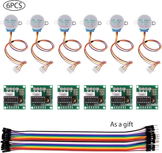 6 PCS 28BYJ-48 ULN2003 5V Stepper Motor + ULN2003 Driver Board