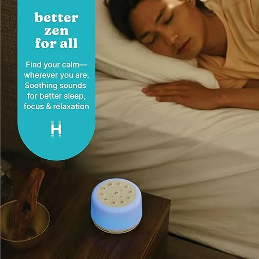 Homedics SoundSleep Aura, Sound Machine for Better Sleep, 7-Color Mood-Enhancing Light, 28 Soothing Sounds, Bluetooth Compatible, Meditation & Mindfulness Aid, Portable