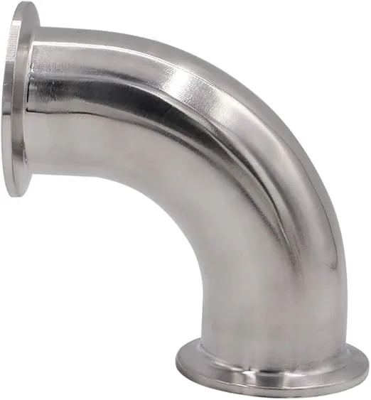 DERNORD 1-1/2" Tube OD Elbow 90 Degree Sanitary Pipe Fitting SS304 Tri Clamp 1.5 Inch
