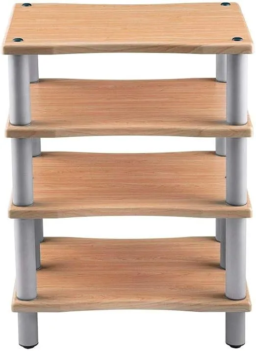 Monolith Heavy Duty 4 Tier Audio Stand XL - 1" Shelf Thickness, Open Air Design, Sturdy Construction, Maple