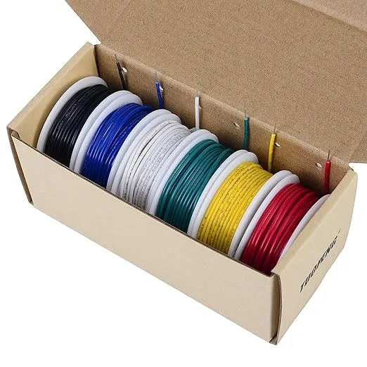 22 awg Wire Solid Core Hookup Wires-6 Different Colored Breadboard Wires 30ft or 9m Each, 22 Gauge Electronic Wire PVC (OD: 1.60mm) Arduino Wire