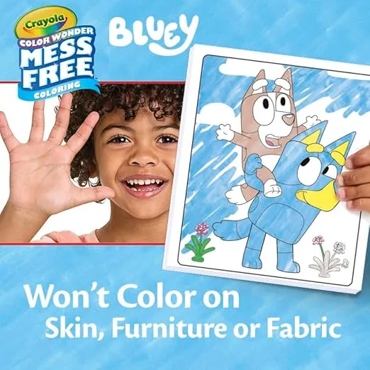 Crayola Color Wonder Bluey Activity Kit, Mess Free Coloring, Toddler Travel Activity, Bluey Toys for Kids, Holiday Gift, Ages 3+