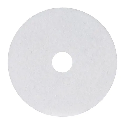Boardwalk Polishing Floor Pads, 17" Diameter, White, 5/Carton
