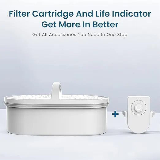 【Original】Waterdrop WD-PF-01A Plus Replacement Filters (pack of 3) and Indicator for All Waterdrop Pitcher Filtration System, Reduces PFAS, PFOA/PFOS, Chlorine (pack of 1)