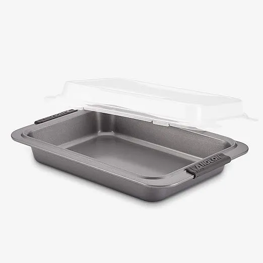 Anolon Advanced Nonstick Baking Pan With Lid / Nonstick Cake Pan With Lid, Rectangle - 9 Inch x 13 Inch, Gray