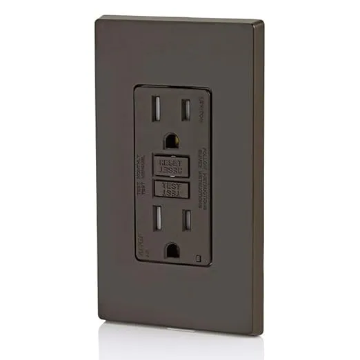 Leviton Dual-Function AFCI/GFCI Outlet, 15 Amp, Self Test, Tamper-Resistant with LED Indicator Light, Protection from Both Electrical Shock and Electrical Fires in One Device, AGTR1, Brown