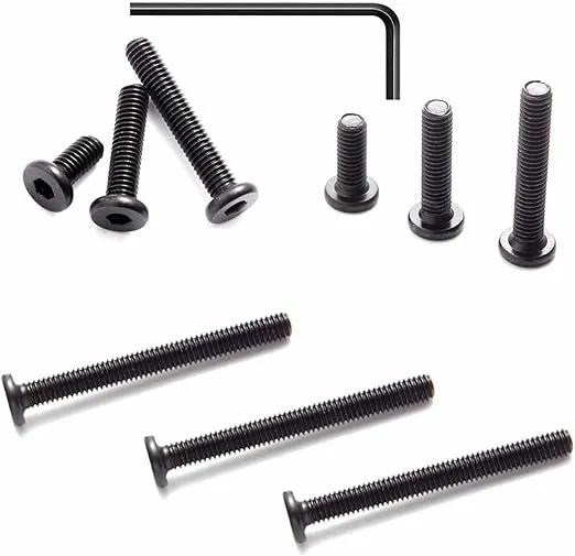 5/16-18 x3 Flat Head Socket Head Crib Screws Furniture Bolts Countersunk Connector Screws, 5/16-18 Bolts,Carbon Steel, Black Oxide, Fully Threaded, 10 PCS(with Hex Spanner)