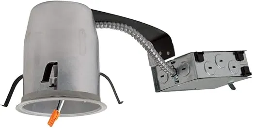 HALO H995RICAT LED Recessed Lighting Housing for Remodel Ceiling, T24, Insulation Contact, Air-Tite, Aluminum, 4 in., Silver