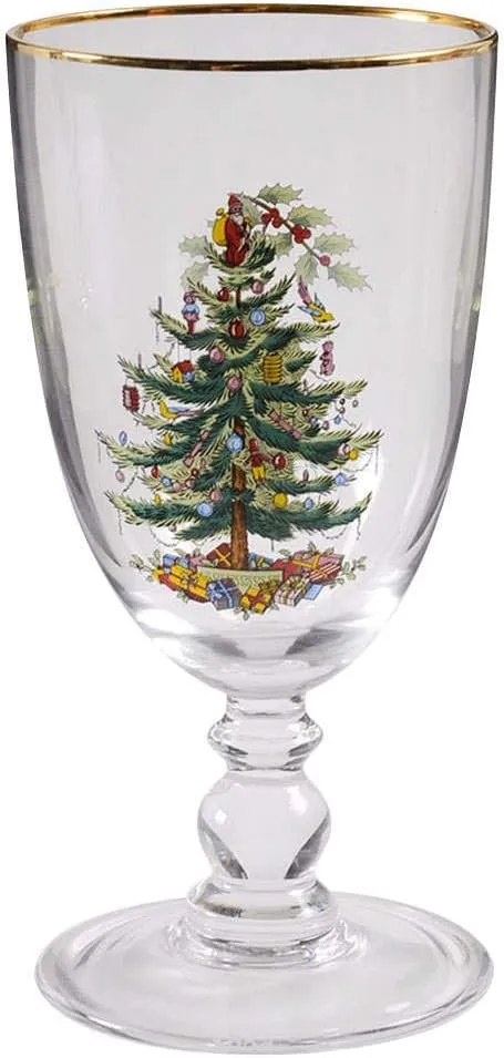 Spode Christmas Tree 16 Oz Glassware Goblet