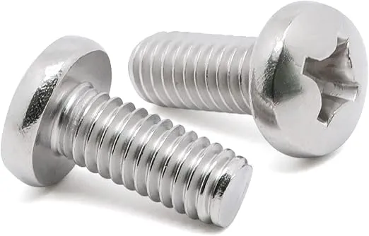 8-32 x 1/2" (1/4" to 3" Available) Pan Head Machine Screws, Full Thread, 304 Stainless Steel 18-8, Pack of 100