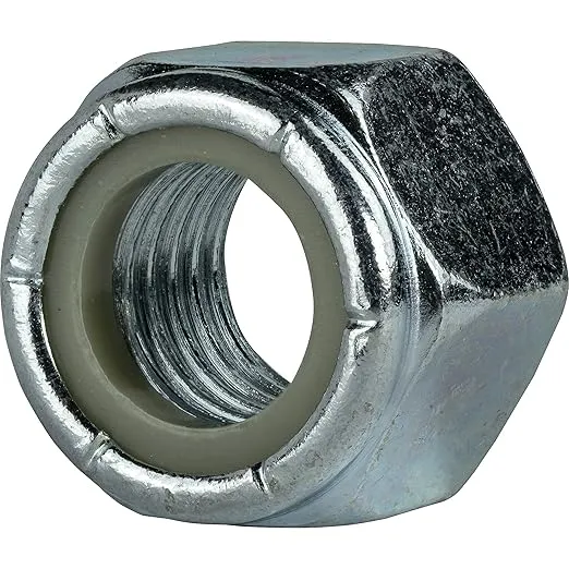 Nylon Insert Hex Lock Nuts - 5/16"-24 (50-Pack) Grade 2, Zinc Plated Steel & Clear Finish, Vibaration-Resistant, Durable Multi-Use Hardware Nuts - Secure Fastening w/Hex Socket Drive