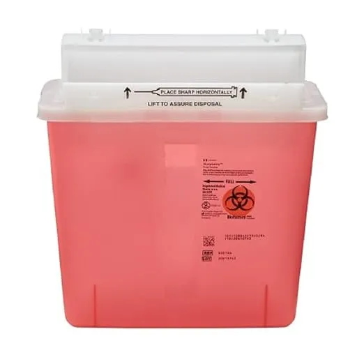 (Set of 3) 8507SA- Container Sharpstar in-Room Mailbox Lid Red 5qt Ea by, Kendall Company