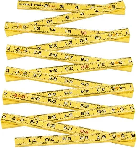 Klein Tools 910-6 Folding Ruler 6-Foot, Durable Fiberglass, Inside Reading