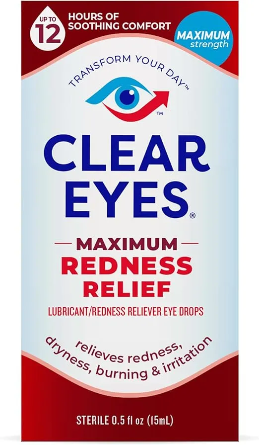Clear Eyes | Maximum Redness Relief Eye Drops | 0.5 FL OZ