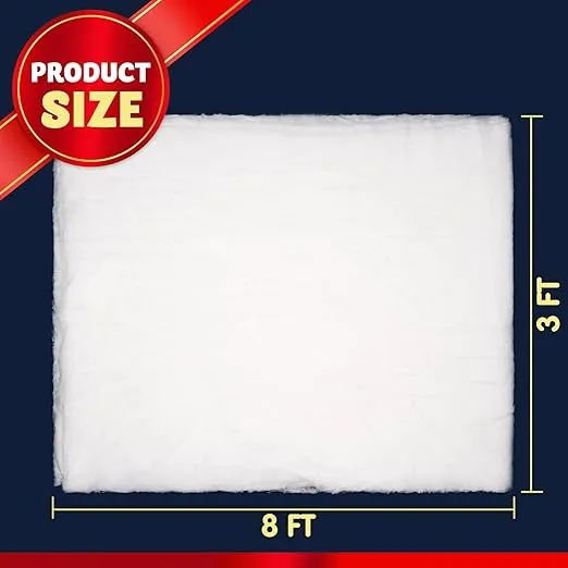 JOYIN Christmas Snow Blanket Roll (3x8 Ft,4 Pcs) for Christmas Decorations, Village Displays, Under The Christmas Tree-Thick White Soft and Fake Snow Cover for Holiday Decor and Winter Displays