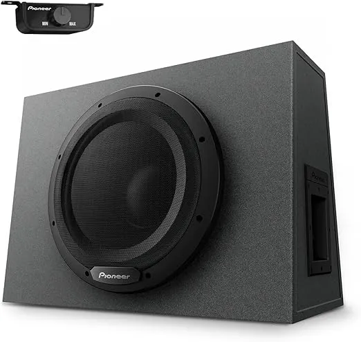 Pioneer TS-WX1210A 12” Sealed Active Subwoofer with Built In Amplifier, 1200 Watts Max Power Sub, Variable Bass Boost, Flexible Installation, Enhanced Car Audio