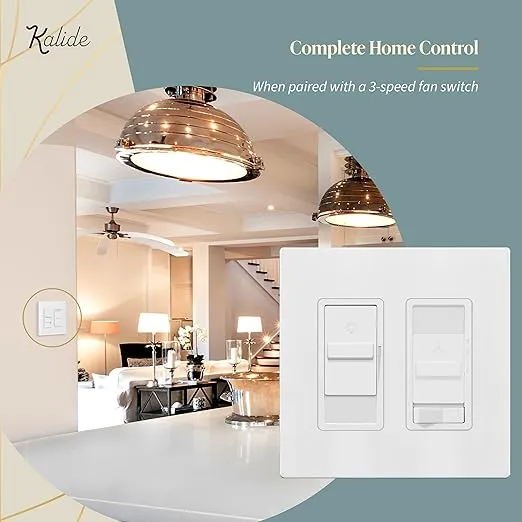 TOPGREENER Digital Dimmer Light Switch for 200W Dimmable LED/CFL Lights, Single Pole Led Slide Dimmer Switch, Neutral Wire Not Required, UL Listed, TGDS1-W, White,1 Pack